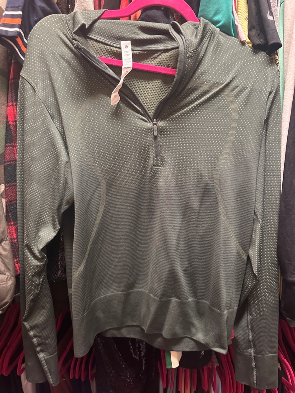lululemon athletica Olive Green Half-Zip Pullover